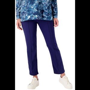 LOGO by Lori Goldstein AnyWEAR Stretch Ankle Pants Medieval Blue - Regular